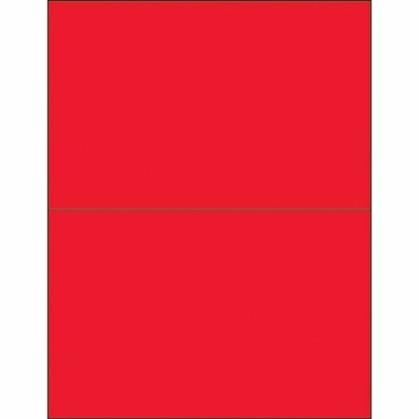Bsc Preferred 8-1/2 x 5-1/2'' Fluorescent Red Removable Rectangle Laser Labels, 200PK S-14076R